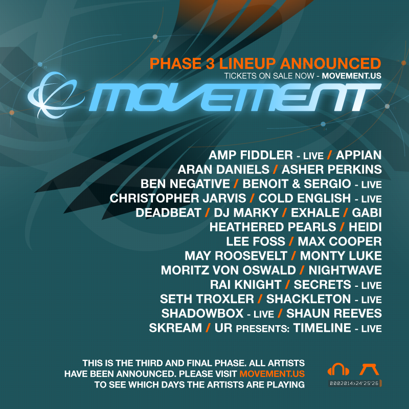 Movement Electronic Music Festival announces Phase 3 lineup Detroit