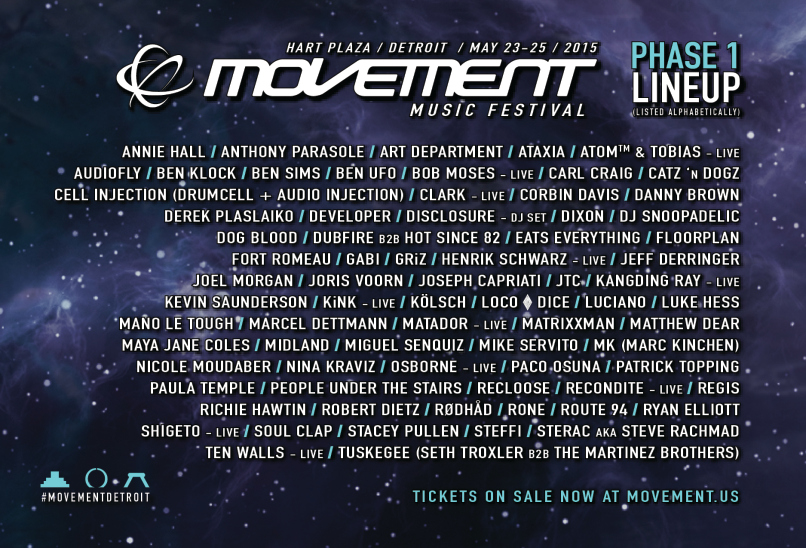 Movement Electronic Music Festival releases 2015 lineup Detroit Music